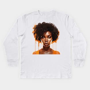 Afrocentric Woman Dripping With Melanin Kids Long Sleeve T-Shirt